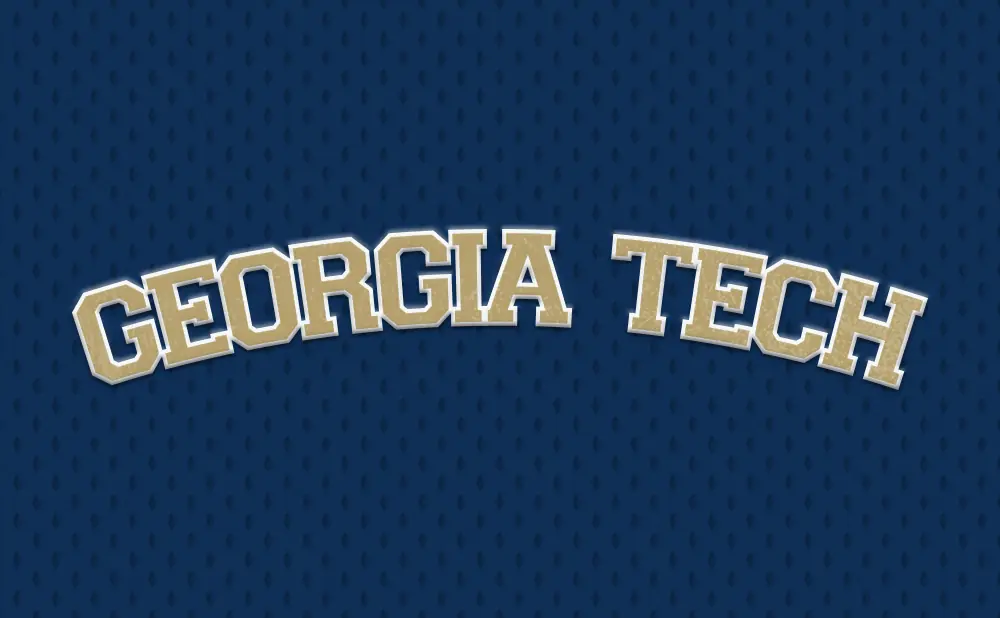Georgia Tech text on a dark blue background with a subtle diamond pattern.