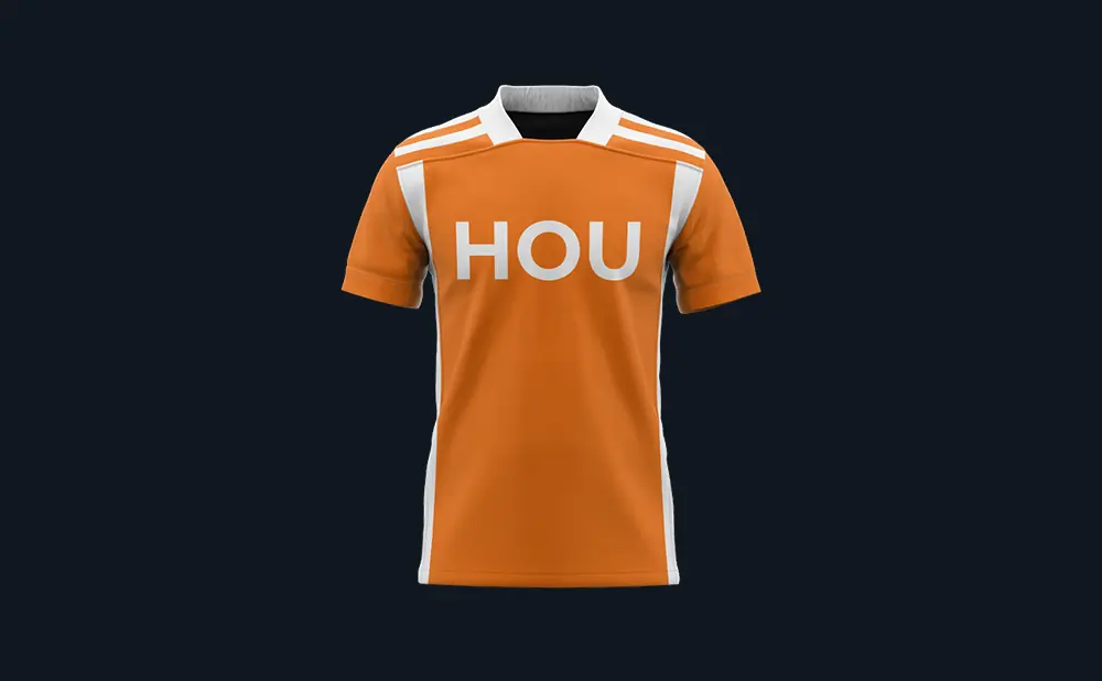 Orange soccer jersey with 