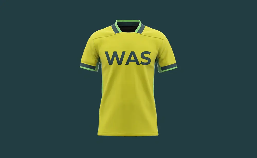 Yellow soccer jersey with 