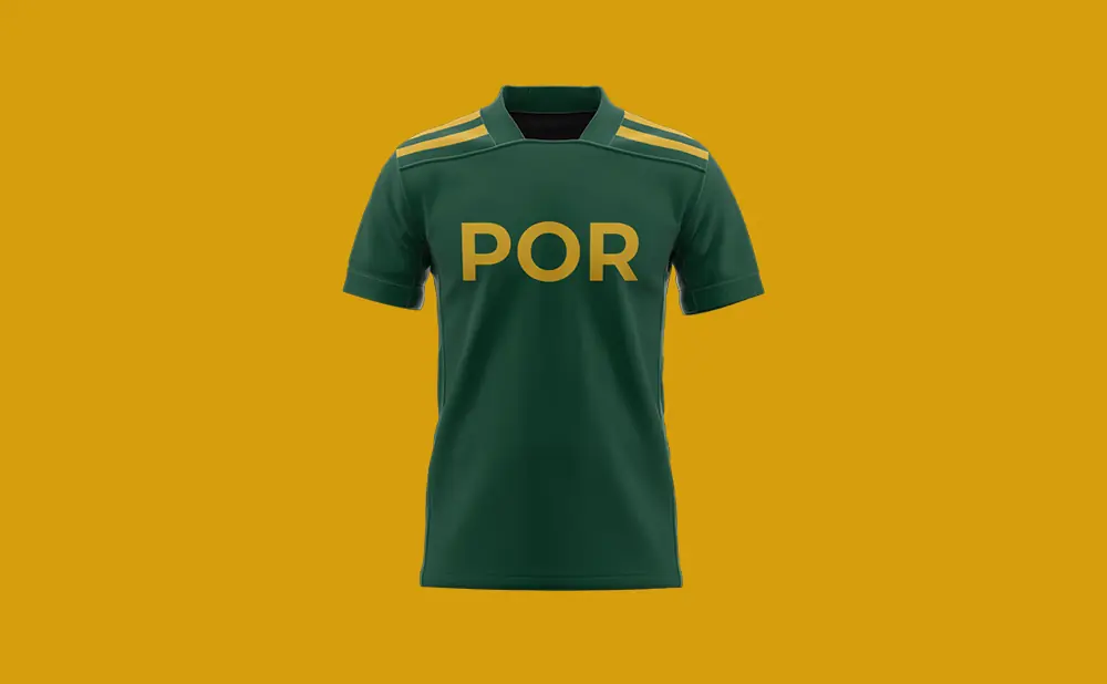Green soccer jersey with 
