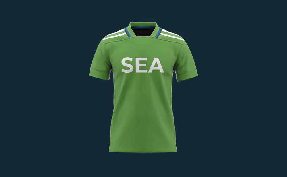 Green soccer jersey with 