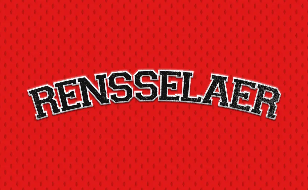 Red textured background with the word 