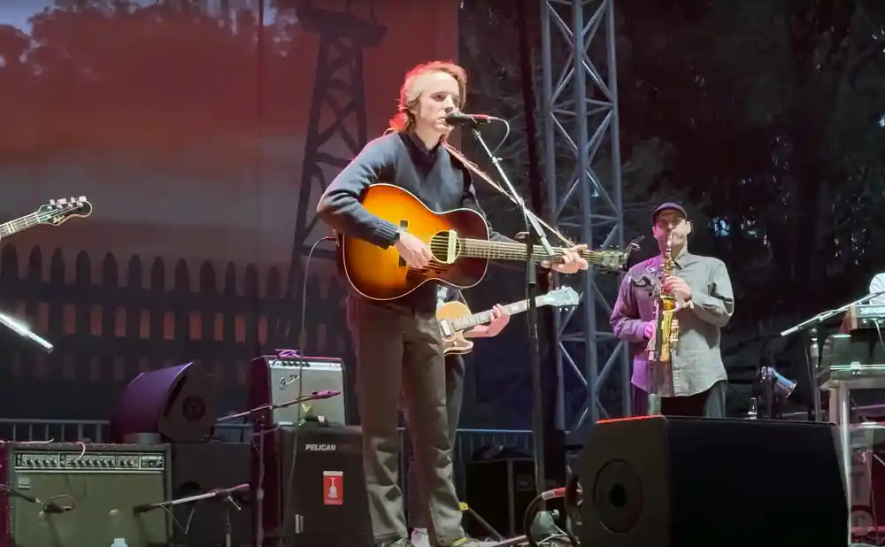 andy shauf performing on stage at hardly strictly bluegrass festival in san diego california