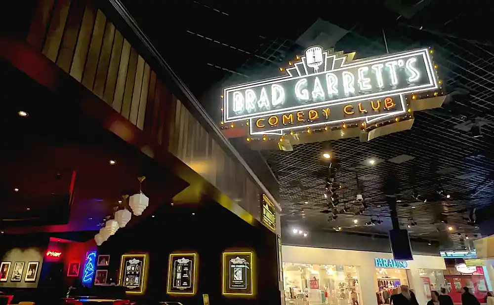 the brad garretts comedy club at the mgm grand las vegas hotel & casino in las vegas, nevada.