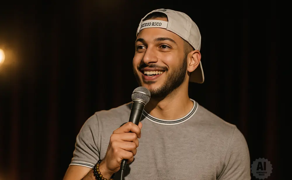 A man in a gray shirt and a 