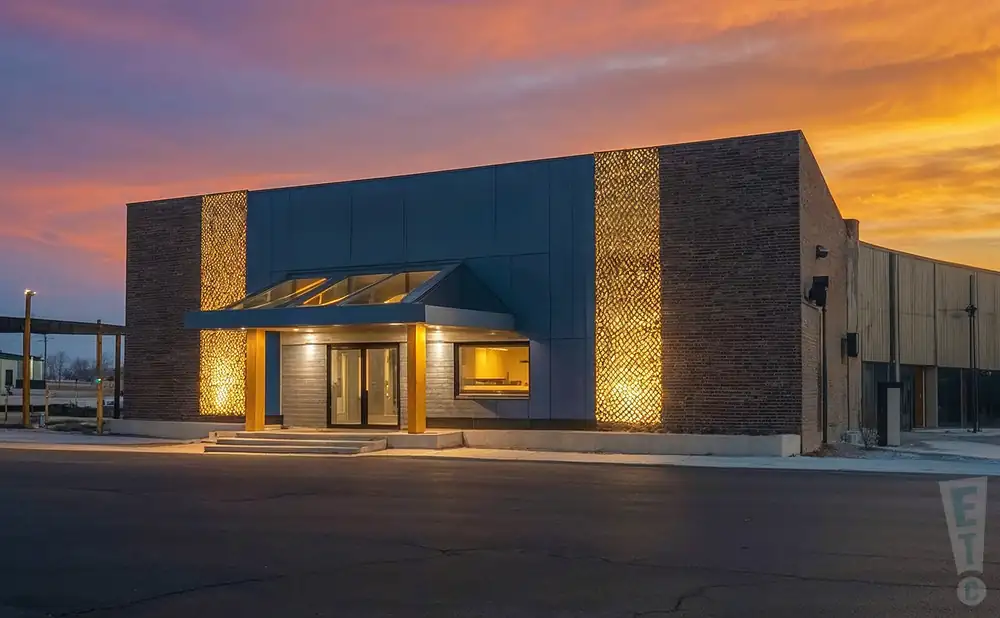 a cinematic ultra-realistic photograph of huntsville levity live in huntsville, alabama, captured at sunset. 