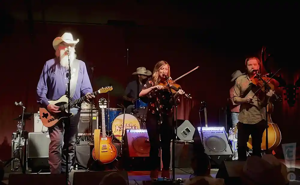 asleep at the wheel band playing on live stage