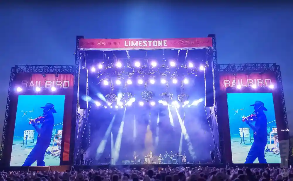 the stage at railbird festival 2023 in lexington, kentucky.