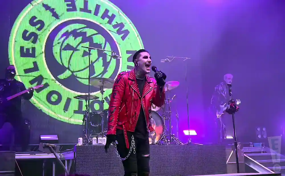 motionless in white performing on stage at the bayou music center in houston texas