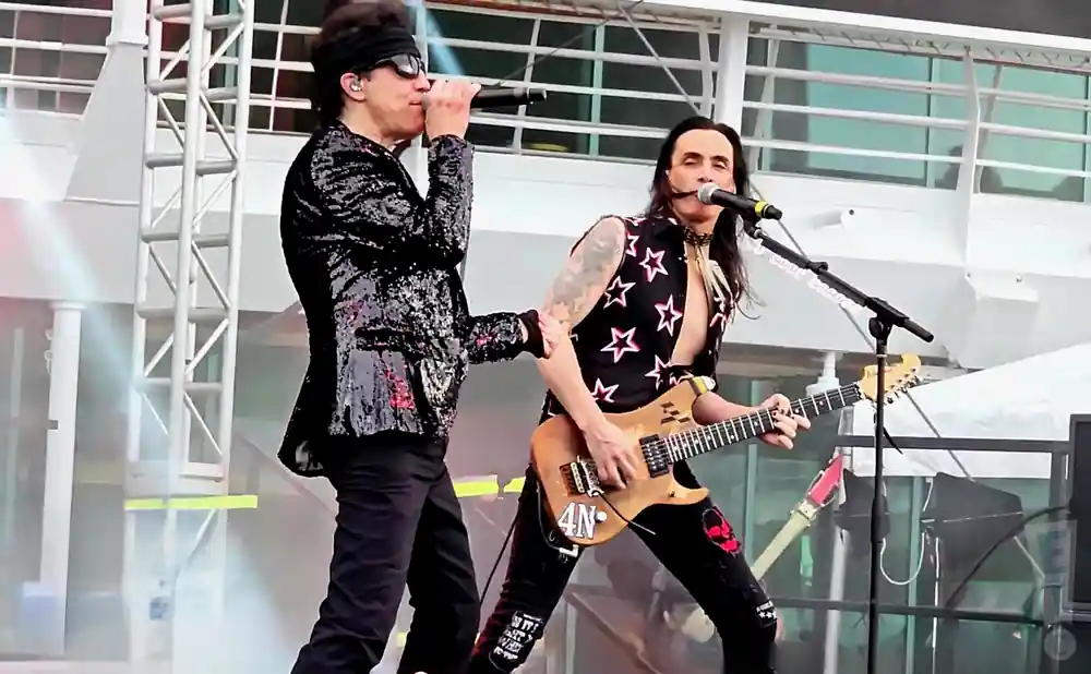 extreme performing on stage at the monsters of rock cruise