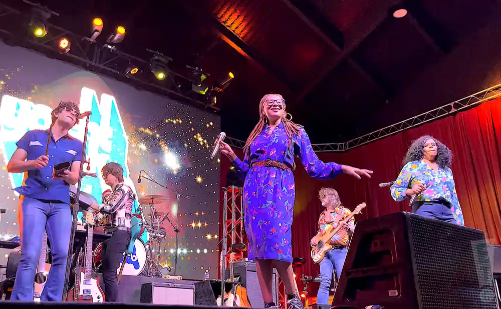 yacht rock revue performing live on stage shot of entire stage