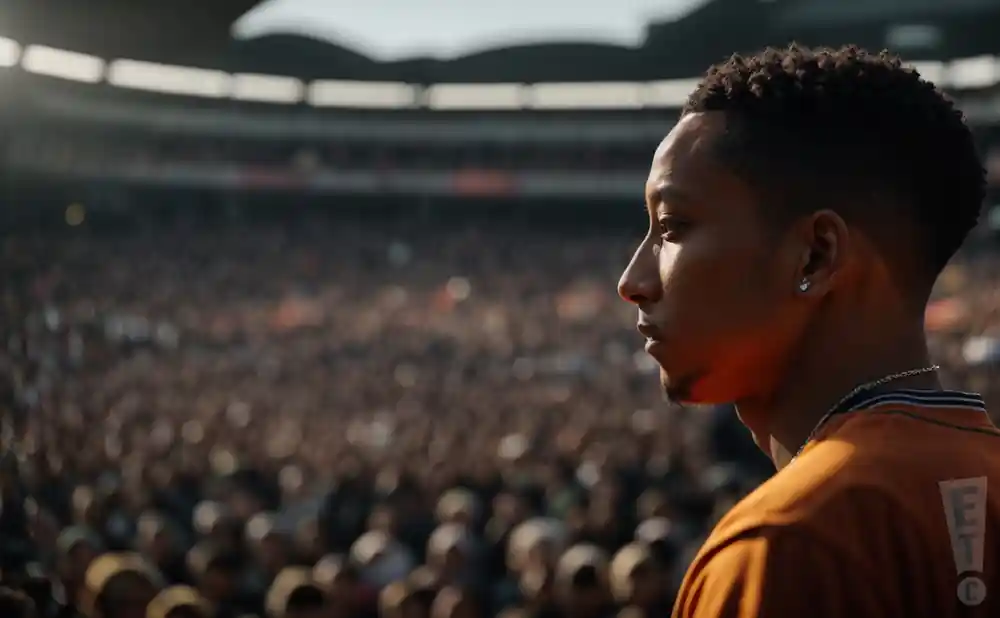 photograph of loyle carner performing live on stage at a hip-hop concert