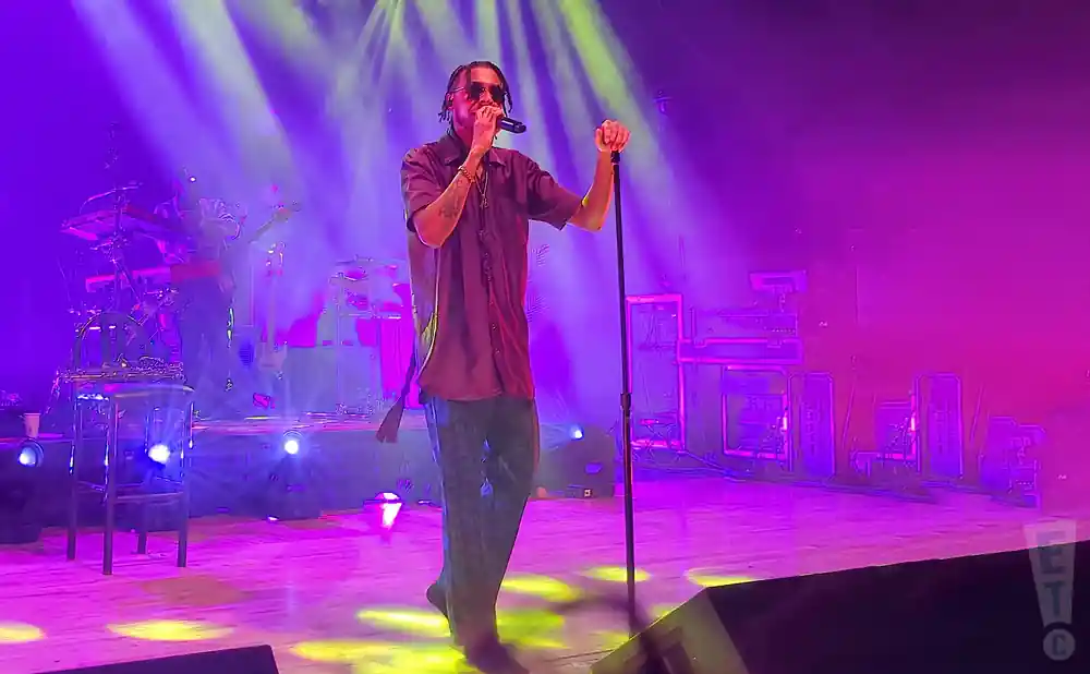 a live performance of masego at the royal oak music theatre in detroit, michigan, during the the you never visit me tour.