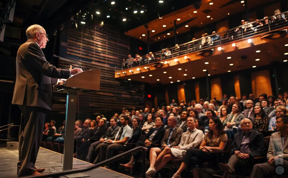 a rear view of the colorado speaker series in a indoor theater
