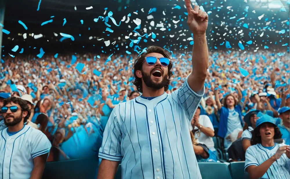 a picture of two miami marlins fans watching a game of their favorite mlb team
