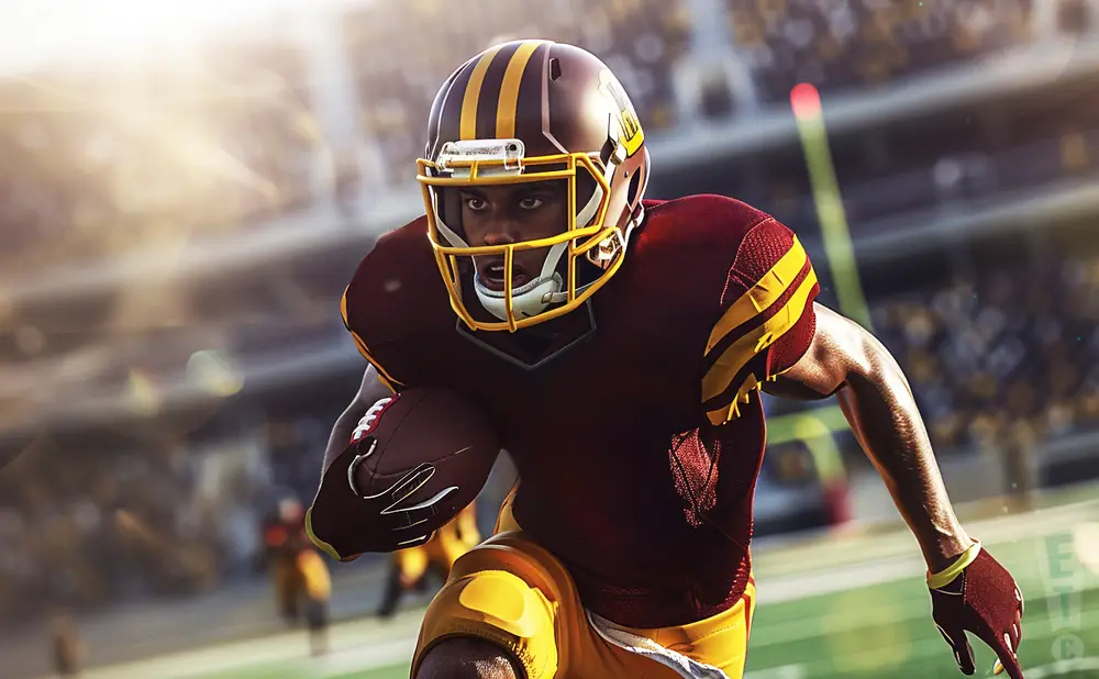 a football player from the central michigan chippewas in the field