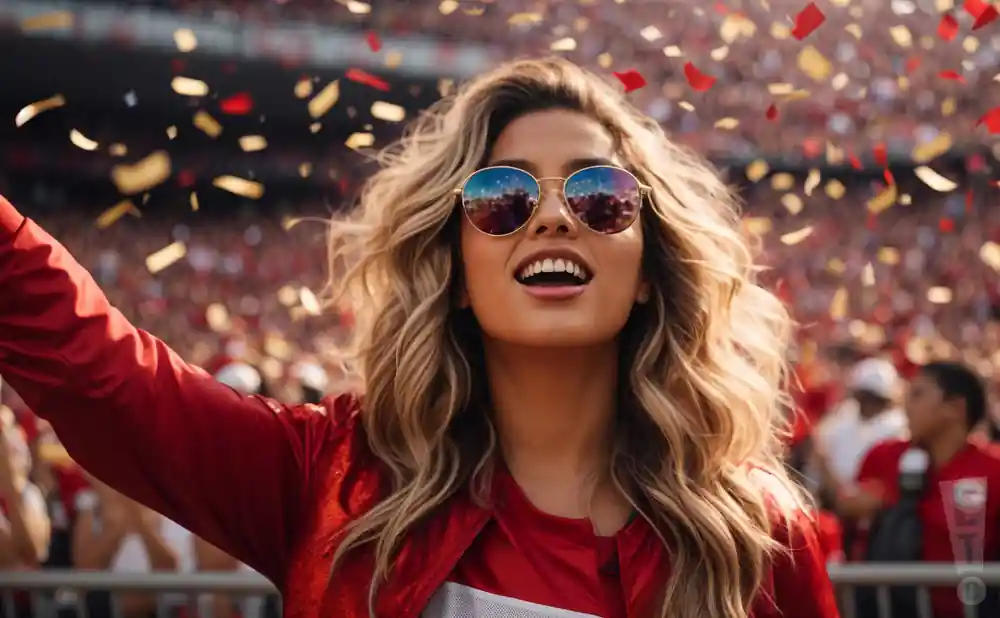 a picture of a san francisco 49ers fan watching a game of their favorite nfl team