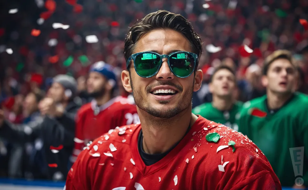 a picture of two minnesota wild fans watching a game of their favorite nhl team