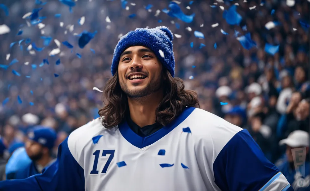 a picture of two seattle kraken fans watching a game of their favorite nhl team