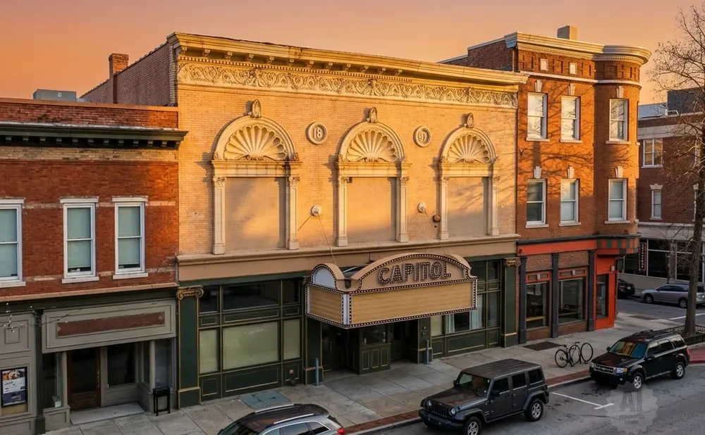 A vintage theater marquee reads 