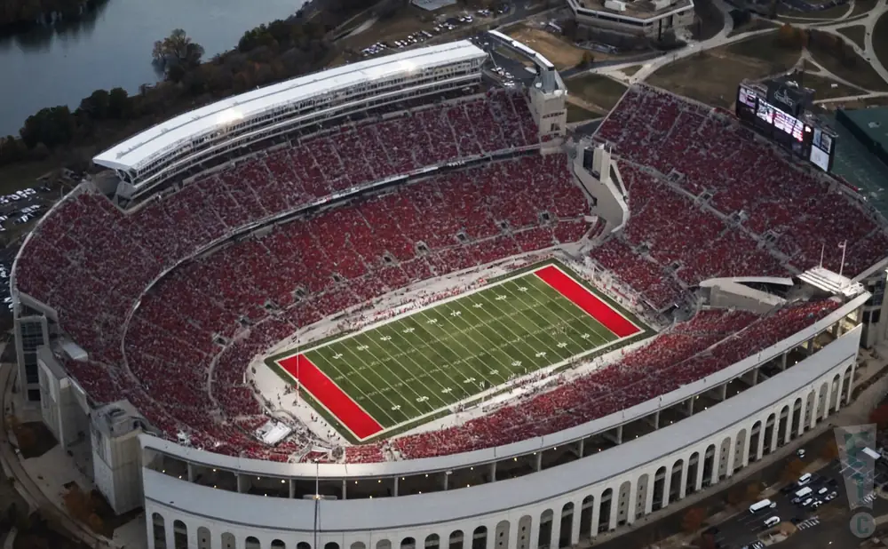 an aerial picture of the ohio stadium during the day