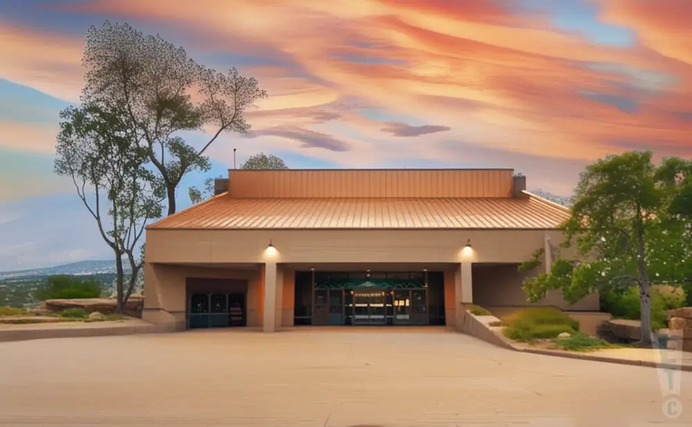 a promotional venue picture of the magnolia performing arts center during sunset