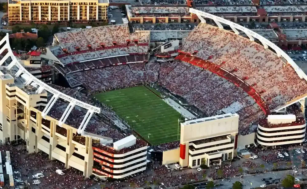 an aerial picture of the williamsbrice stadium during the day
