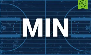 Blueprint of a basketball court with a basketball icon in a green banner.