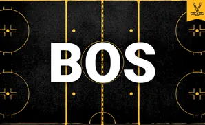 A top-down view of a stylized hockey rink with yellow lines on a dark, textured background.