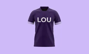 A purple jersey with white 