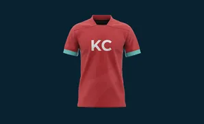 A red soccer jersey with 
