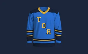 Blue hockey jersey with 