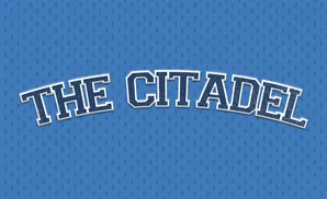 The Citadel text on a blue patterned background.