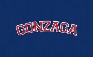 Gonzaga text on a dark blue textured background.