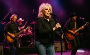 Singer Lucinda Williams performs live with her band.
