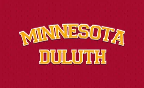 Text: Minnesota Duluth on a red textured background