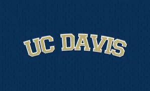 UC Davis logo on a dark blue, textured background.