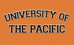 University of the Pacific text on an orange, textured background.