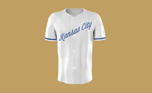 A white baseball jersey with 