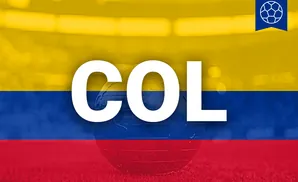 A globe with the Colombian flag draped over it, with a soccer ball icon in the top right corner.