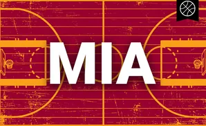 A grunge-textured basketball court with two hoops and a central circle.