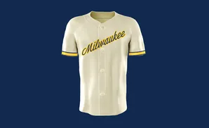 Cream baseball jersey with 
