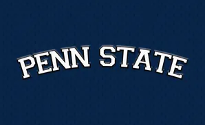 Penn State logo on a navy blue textured background.