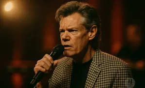 A man with graying hair sings into a microphone, wearing a checkered jacket.