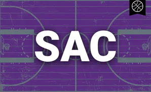 Purple basketball court with grey lines and a basketball icon in the top right corner.