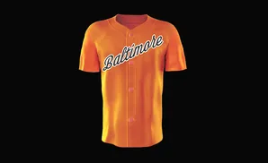 Orange baseball jersey with 