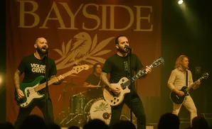 A band performs on stage with 