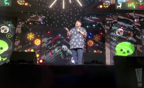 gabriel iglesias performs a comedy act on stage