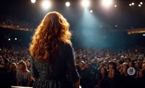 Bonnie Raitt plays guitar on stage wearing a leopard-print jacket.