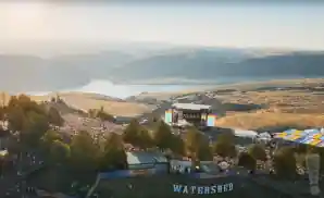 drone shot of watershed festival 2022.